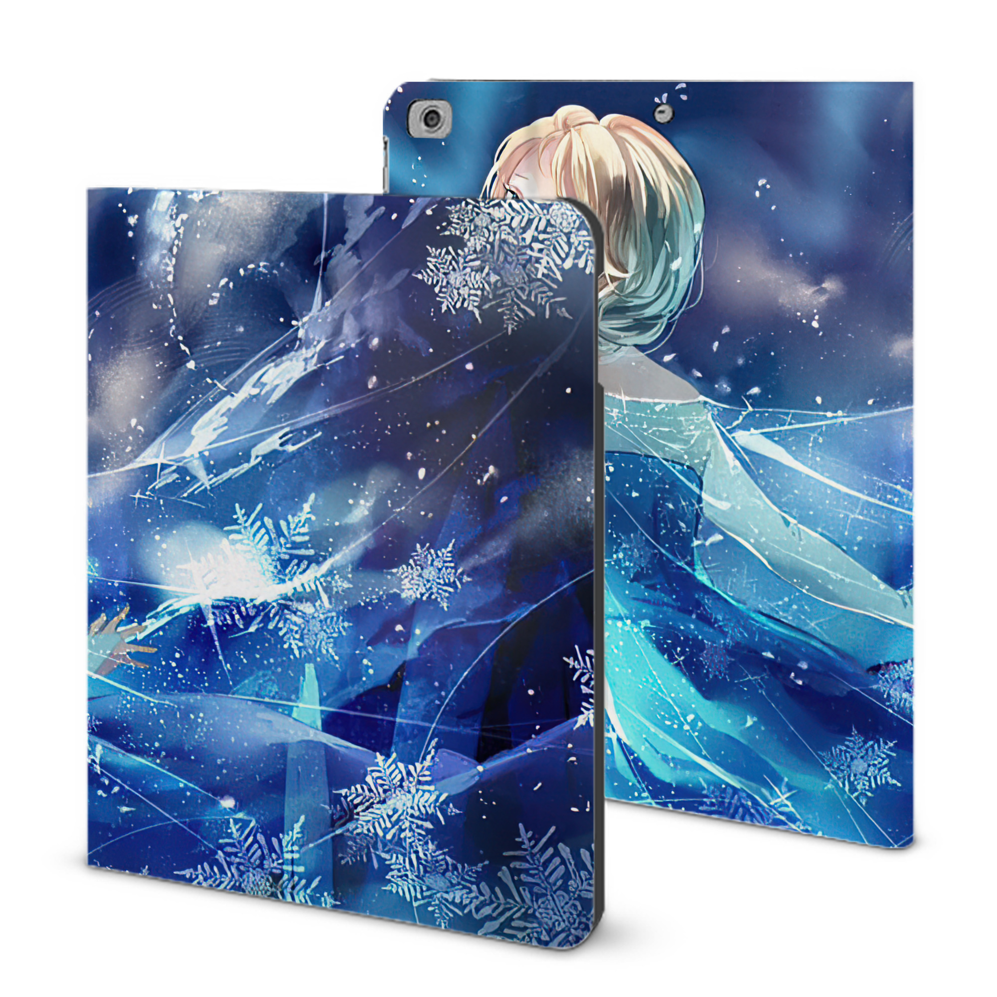（画像用） アナと雪の女王 アンナ エルサ Frozen Anna Elsa IPad ケース ブック型 PUレザー TPU 耐衝撃 軽量 薄型 ペン収納なし 全面保護 IPad 各モデル対応